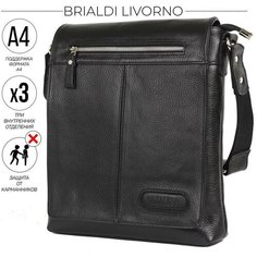 Сумка кросс-боди BRIALDI, фактура зернистая, чёрный
