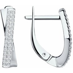 Серьги SOKOLOV, белое золото, 585 проба, бриллиант, , бесцветный