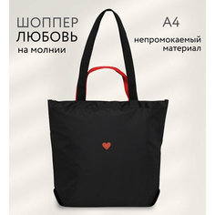 Сумка шоппер Antan, фактура гладкая, черный