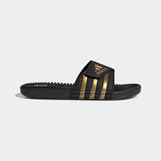 Шлепанцы adidas Adissage, размер 8 UK, Core Black / Gold Metallic / Core Black