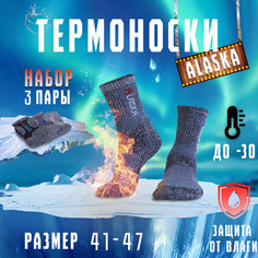Носки Alaska, комплект, 3 пары, размер 41-47, мультиколор