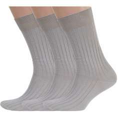 Носки RuSocks, комплект, 3 пары, размер 31 (46-47), рис. 01, темно-бежевый