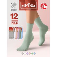 Носки Omsa, комплект, 12 пар, размер 23, мультиколор