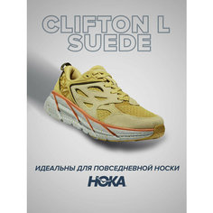 Кроссовки HOKA Clifton L Suede, полнота D, размер US11.5D/UK11/EU46/JPN29.5, желтый, оранжевый