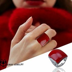 Кольцо Emay, размер 21, красный