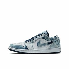 Кроссовки Jordan 1 Low, полнота F (EU)/ на среднюю стопу, размер 12US 11UK 46EU 45RU 30CM, синий, голубой