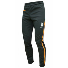 Брюки RAY спортивные беговые брюки для футбола, туризма, беговых лыж ACTIVE (UNI) из софтшелла, размер 50, черный, коричневый