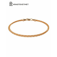 Браслет-цепочка Krastsvetmet, красное золото, 585 проба, длина 18 см.