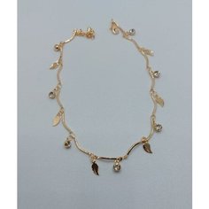 Браслет на ногу Fashion jewelry, длина 28 см, золото