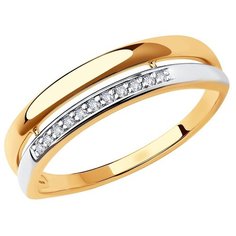 Кольцо SOKOLOV, красное золото, 585 проба, фианит, размер 20, бесцветный