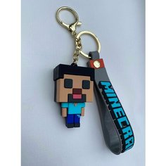 Брелок, голубой, синий, черный Minecraft
