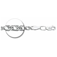 Браслет-цепочка SOKOLOV, серебро, 925 проба, родирование, длина 18 см.