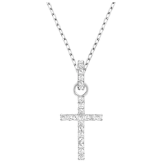 Колье SWAROVSKI, кристаллы Swarovski, длина 38 см, серебряный