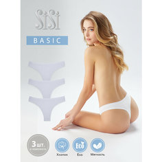 Трусы Sisi SiSi BASIC CLASSIC, комплект из 3 шт., размер 44 (S), белый