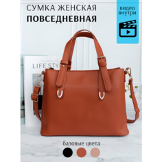Сумка тоут A&B, фактура зернистая, коричневый A.B.