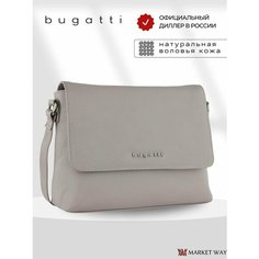 Сумка кросс-боди Bugatti, фактура зернистая, бежевый