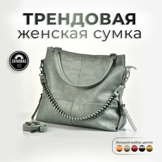 Сумка тоут Hebei Henglun Trading, фактура гладкая, зеленый