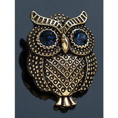 Брошь, стразы, бронза Petro Jewelry