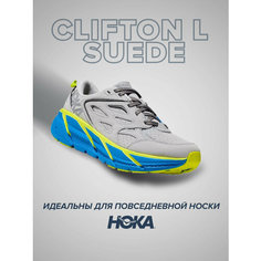 Кроссовки HOKA Clifton L Suede, полнота D, размер US4.5D/UK4/EU36 2/3/JPN22.5, серо-голубой
