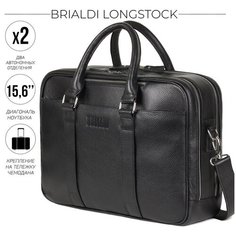 Портфель BRIALDI, фактура зернистая, черный
