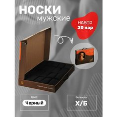 Носки Годовой запас носков, комплект, 20 пар, размер 31 (46-47), черный