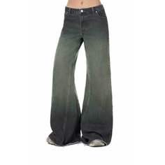 Джинсы широкие IRNBY Джинсы Wide leg IRNBY (D16), размер XS, green