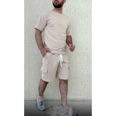 Костюм спортивный Jools Fashion Jools Fashion, размер 56, 430S бежевый