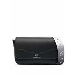 Сумка мессенджер Armani Exchange, фактура зернистая, чёрный