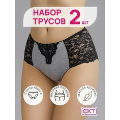 Трусы FEST, комплект из 2 шт., размер 96-102, серо-черный меланж ФЭСТ