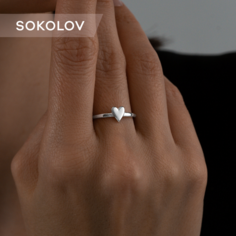 Кольцо SKLV, серебро, 925 проба, родирование, размер 19.5