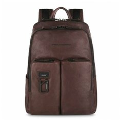 Рюкзак PIQUADRO, фактура гладкая, коричневый