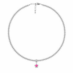 Чокер Oh Mary Did, гематит, жемчуг Swarovski синтетический, длина 37 см, ярко-розовый