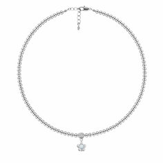 Чокер Oh Mary Did, гематит, жемчуг Swarovski синтетический, длина 37 см, голубой