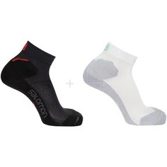 Носки Salomon SPEEDCROSS ANKLE, комплект, 2 пары, размер S, черный/серый