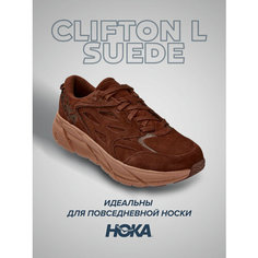 Кроссовки HOKA Clifton L Suede, полнота D, размер US5/UK 4.5/EU37 1/3/JPN23, коричневый
