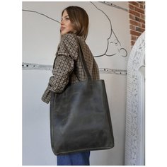 Сумка шоппер Reversal, фактура гладкая, болотный