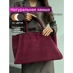 Сумка шоппер Reversal, фактура бархатистая, бордовый