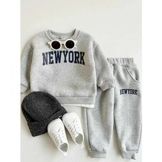 Костюм спортивный , размер 9-12 мес (80-86 см), черный/белый Нет бренда