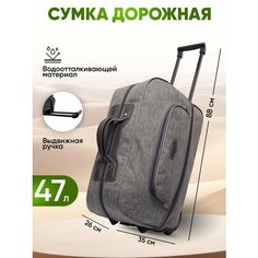 Сумка-тележка , 47 л, 35х51х26 см, серебристый Без бренда