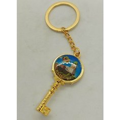 Брелок, золотой Сувениры с видами городов