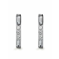 Серьги конго FURLA, кристалл, размер 19 мм, серебристый