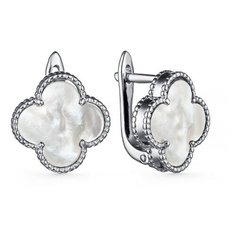 Серьги Dewi, серебро, 925 проба, родирование, перламутр, , белый