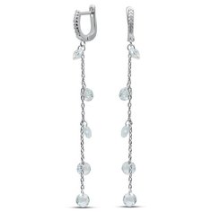 Серьги Silver WINGS, серебро, 925 проба, фианит, длина 7 см