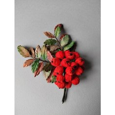 Славянский оберег, брошь gala-silk-flowers, красный