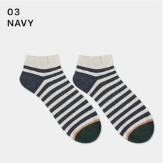 Носки GGRN Носки мужские короткие, синие в полоску, размер 39-44, (M-S-057-03)ADULTS, A TYPE, размер M-S-057-03, синий