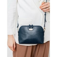 Сумка кросс-боди Franchesco Mariscotti, фактура зернистая, рельефная, под рептилию, океан