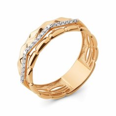 Кольцо Яхонт, золото, 585 проба, фианит, размер 17.5, бесцветный