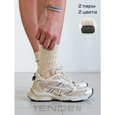 Носки TENDEN, размер 36-39, хаки, бежевый