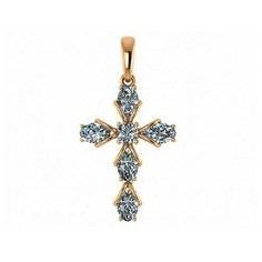 Подвеска The Jeweller, красное золото, 585 проба, фианит, золотистый