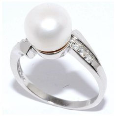 Кольцо Silver WINGS, серебро, 925 проба, жемчуг культивированный, фианит, размер 16.5